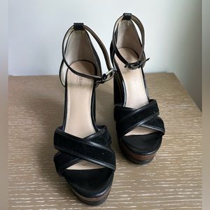 Black platform wedge/heels